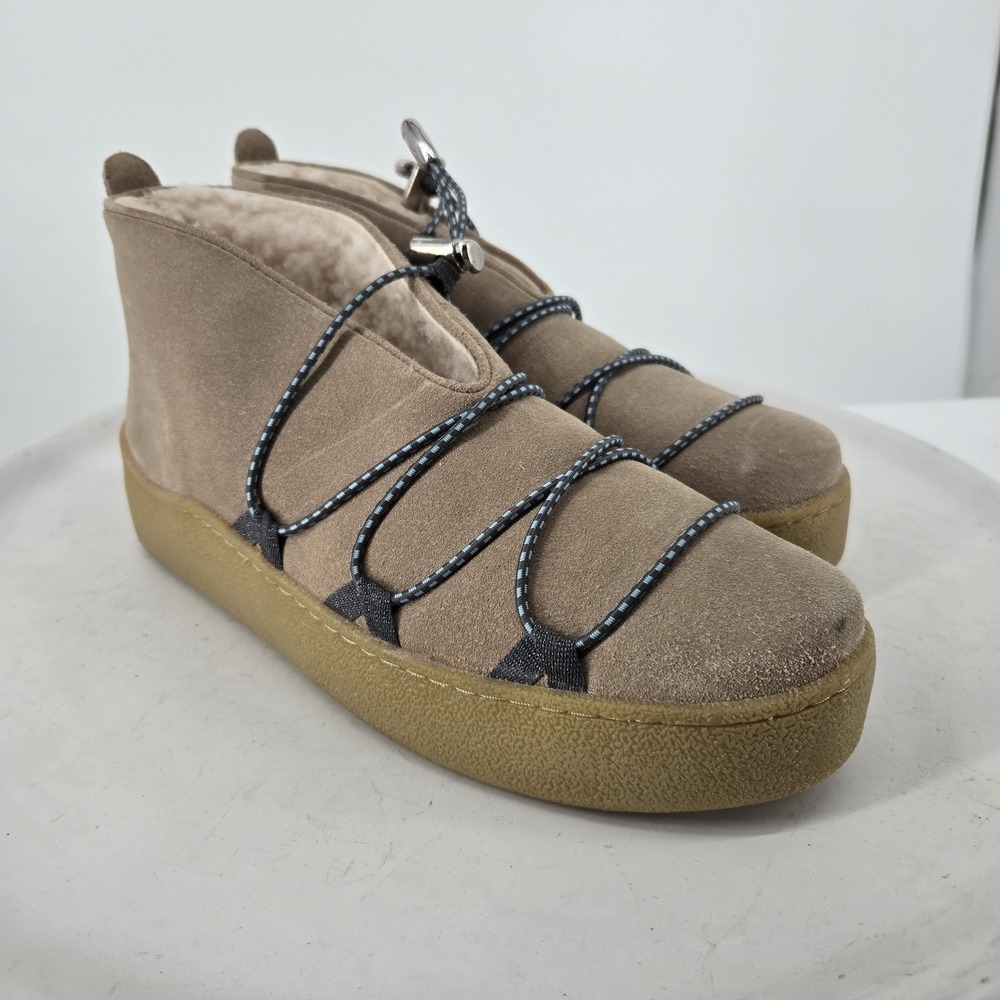 Free People Snowdrop Micro Mukluk Boot Dusty Tan Suede‎ Fur Moccasin Women's 10